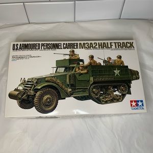 TAMIYA U.S. ARMOURED PERSONNEL CARRIER M3A2 HALF TRACK OPEN BOX COMPLETE